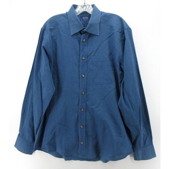 Eton Shirt Large Button Down Contemporary Pocket Preppy Collared * - Picture 1 of 12